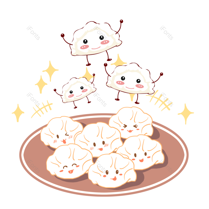 饺子图片,插画元素,美食PNG,除夕免抠素材